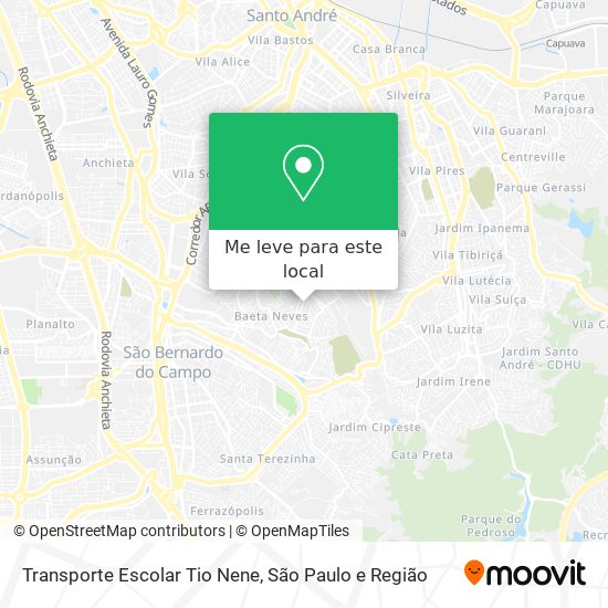Transporte Escolar Tio Nene mapa