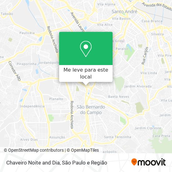 Chaveiro Noite and Dia mapa
