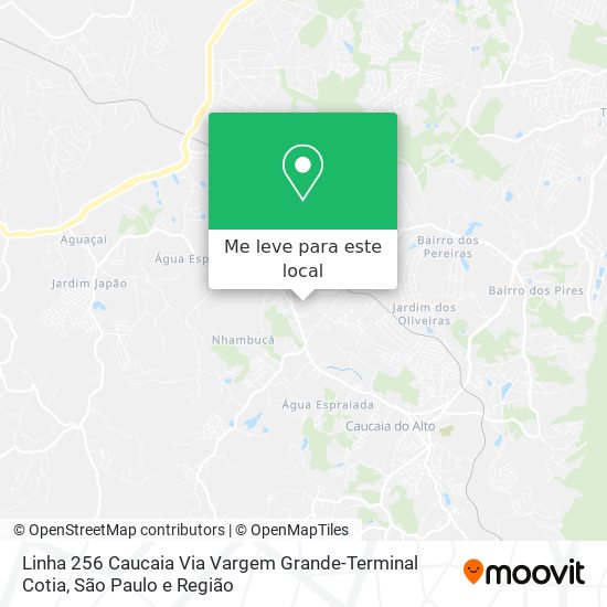 Linha 256 Caucaia Via Vargem Grande-Terminal Cotia mapa