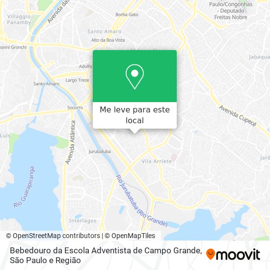 Bebedouro da Escola Adventista de Campo Grande mapa