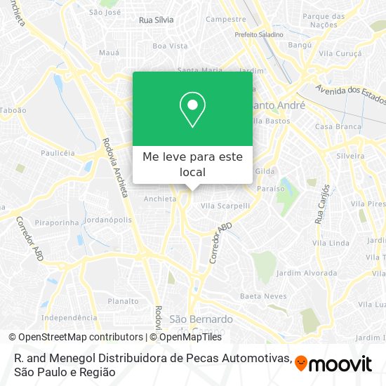 R. and Menegol Distribuidora de Pecas Automotivas mapa