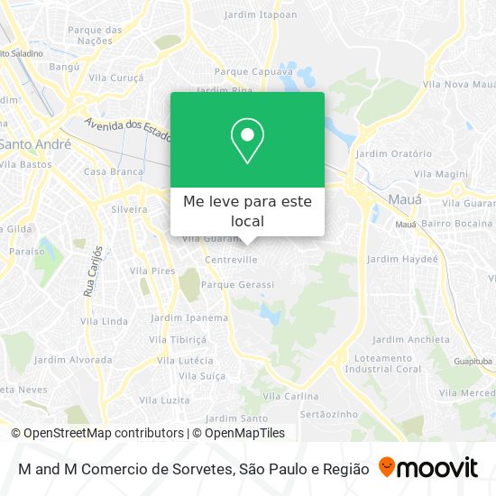 M and M Comercio de Sorvetes mapa