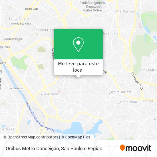 Onibus Metrô Conceição mapa