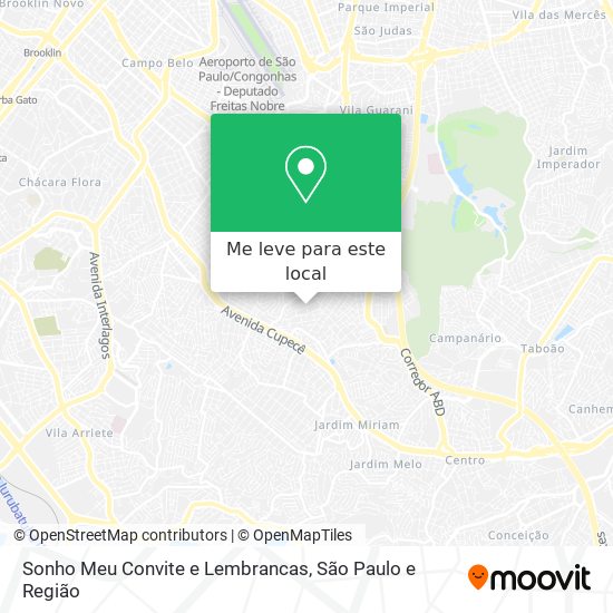 Sonho Meu Convite e Lembrancas mapa