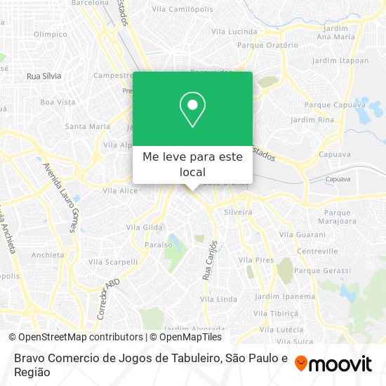 Bravo Comercio de Jogos de Tabuleiro mapa