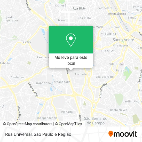 Rua Universal mapa