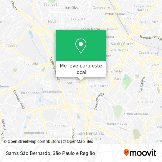 Sam's São Bernardo mapa