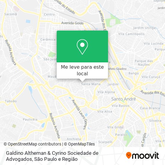 Galdino Altheman & Cyrino Sociedade de Advogados mapa
