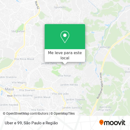 Uber e 99 mapa