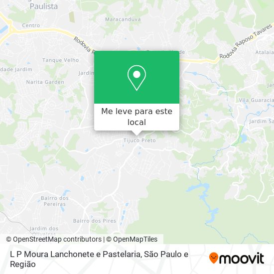 L P Moura Lanchonete e Pastelaria mapa