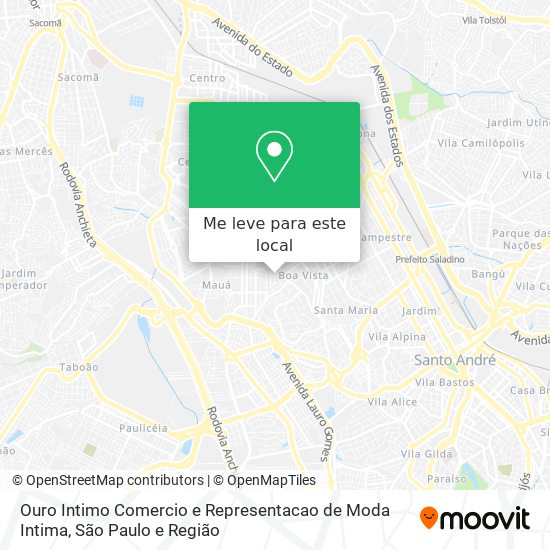 Ouro Intimo Comercio e Representacao de Moda Intima mapa