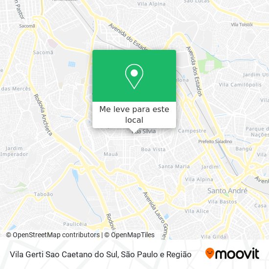 Vila Gerti Sao Caetano do Sul mapa