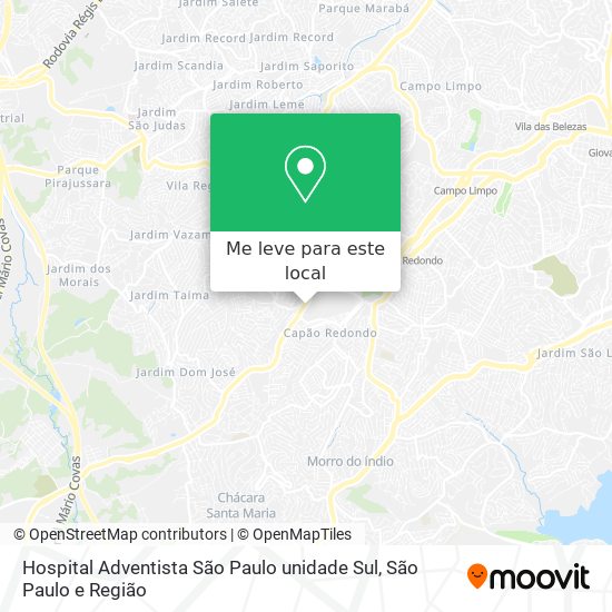 Hospital Adventista São Paulo unidade Sul mapa