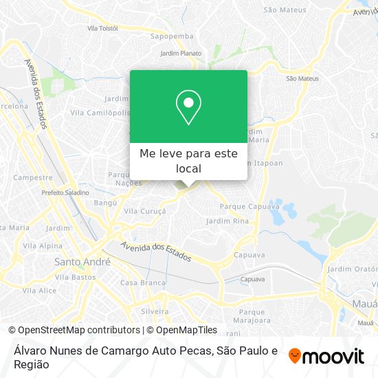 Álvaro Nunes de Camargo Auto Pecas mapa