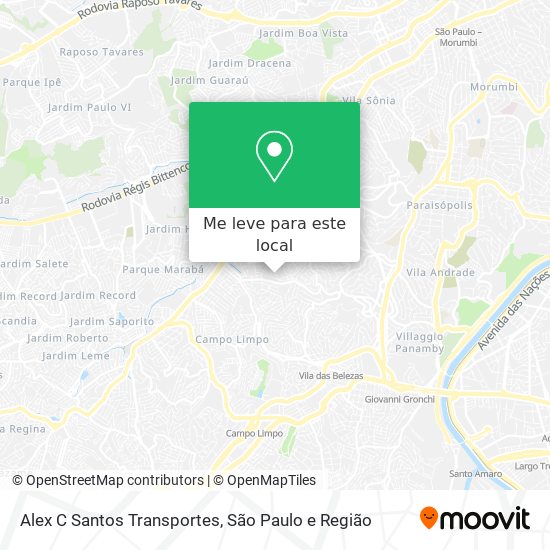 Alex C Santos Transportes mapa