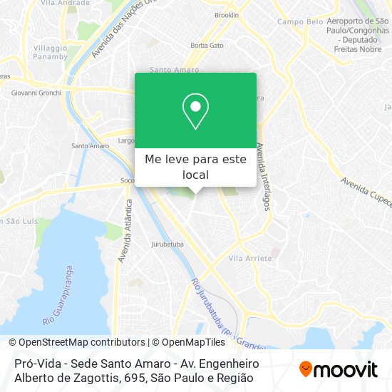 Pró-Vida - Sede Santo Amaro - Av. Engenheiro Alberto de Zagottis, 695 mapa