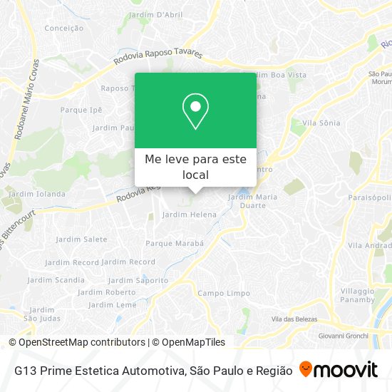 G13 Prime Estetica Automotiva mapa