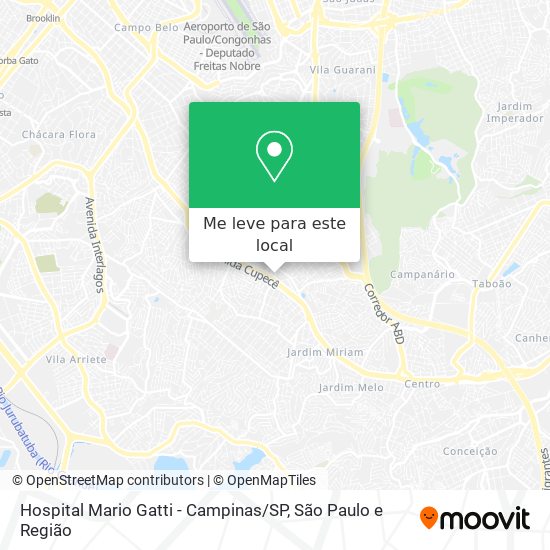 Hospital Mario Gatti - Campinas / SP mapa