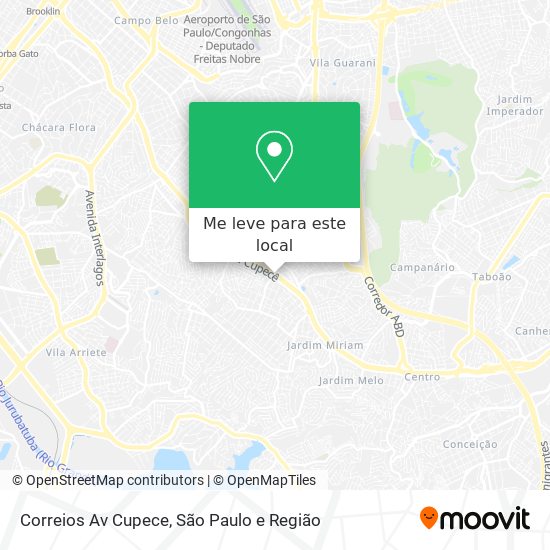 Correios Av Cupece mapa