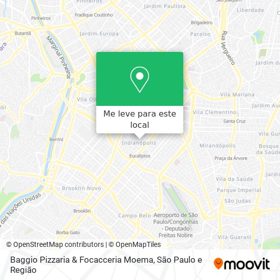 Baggio Pizzaria & Focacceria Moema mapa