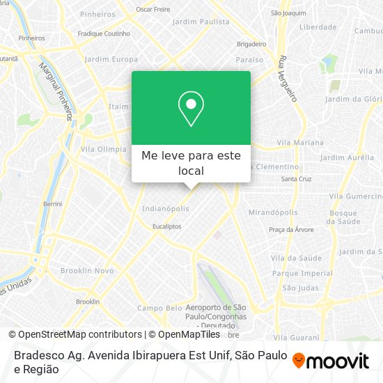 Bradesco Ag. Avenida Ibirapuera Est Unif mapa