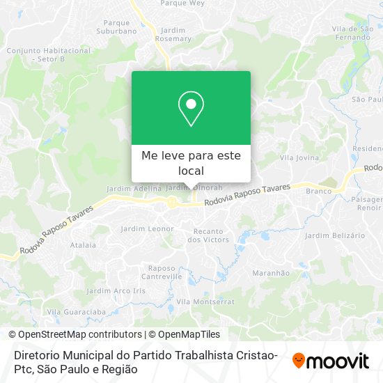 Diretorio Municipal do Partido Trabalhista Cristao- Ptc mapa