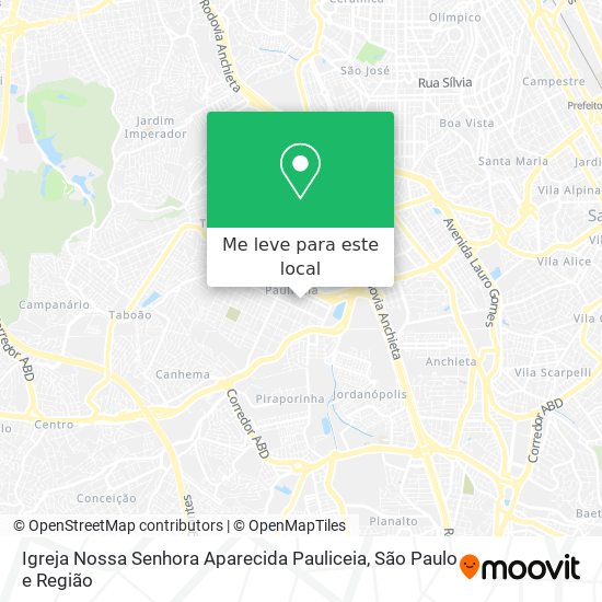 Igreja Nossa Senhora Aparecida Pauliceia mapa