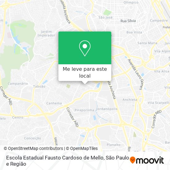 Escola Estadual Fausto Cardoso de Mello mapa