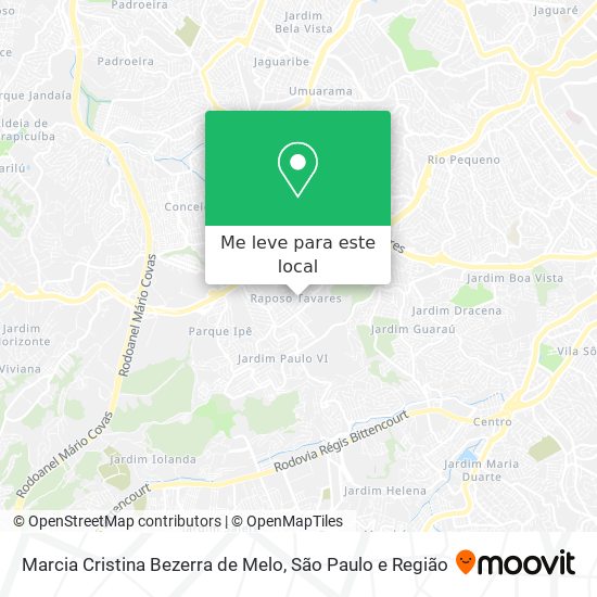 Marcia Cristina Bezerra de Melo mapa