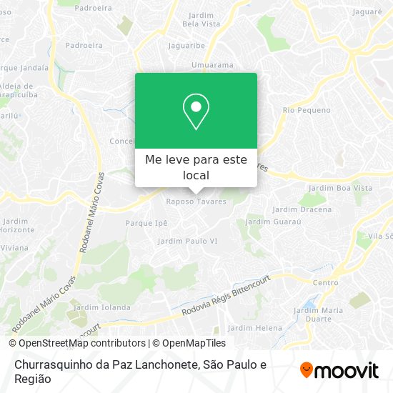 Churrasquinho da Paz Lanchonete mapa