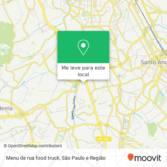 Menu de rua food truck mapa