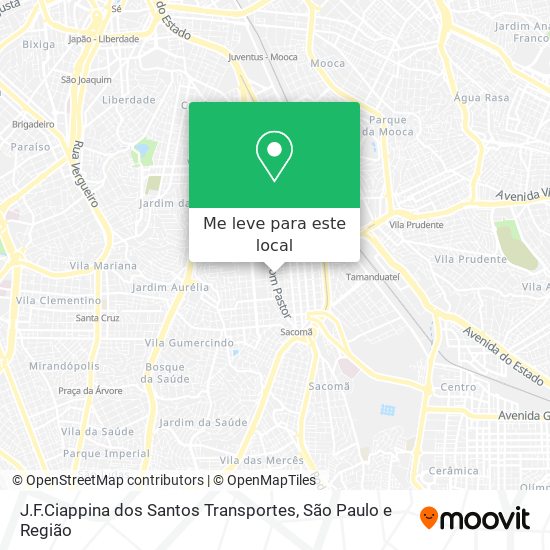 J.F.Ciappina dos Santos Transportes mapa