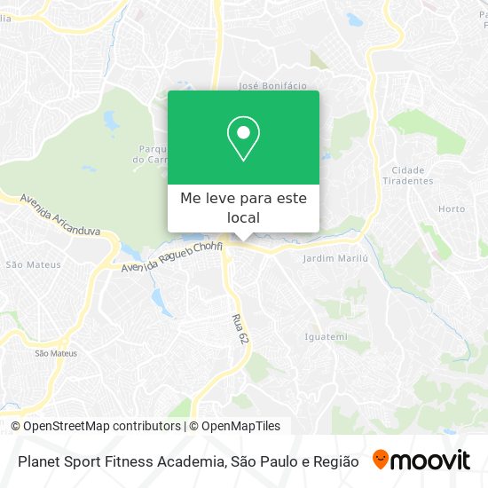 Planet Sport Fitness Academia mapa