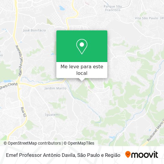 Emef Professor Antônio Davila mapa