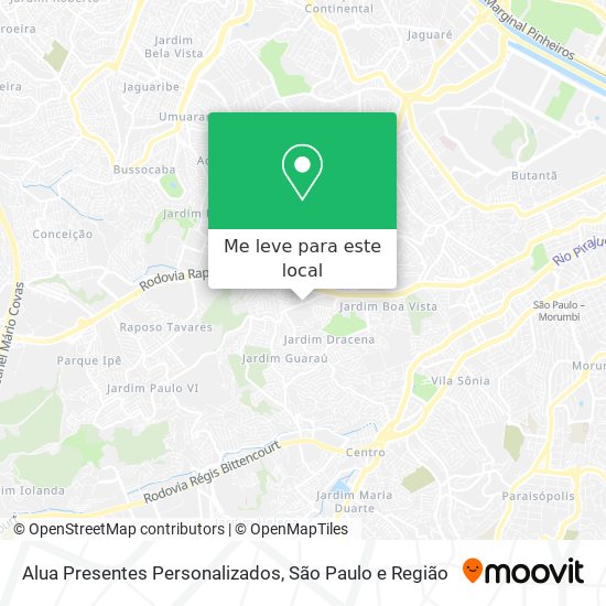 Alua Presentes Personalizados mapa