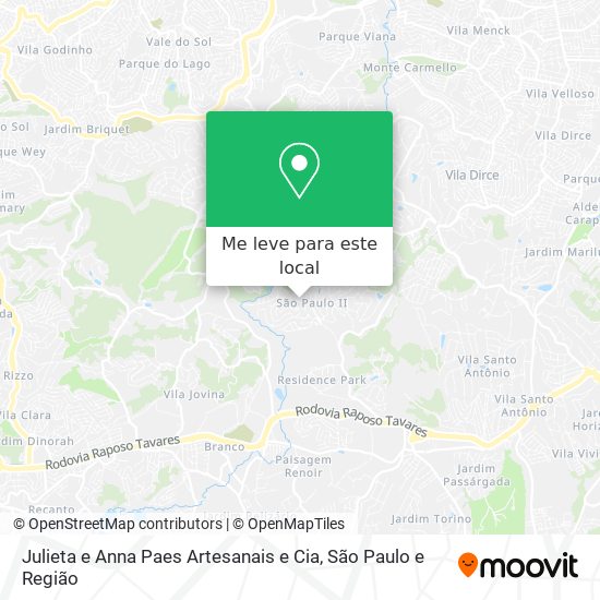 Julieta e Anna Paes Artesanais e Cia mapa