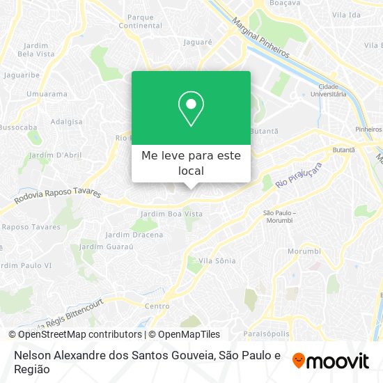 Nelson Alexandre dos Santos Gouveia mapa