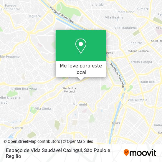Espaço de Vida Saudável Caxingui mapa