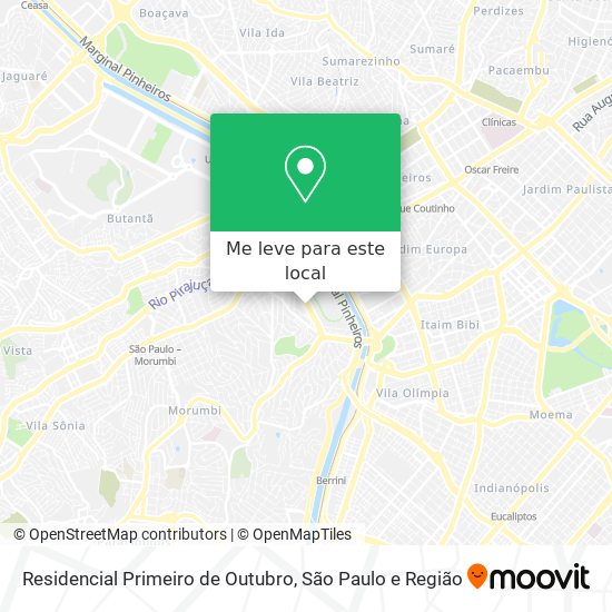 Residencial Primeiro de Outubro mapa