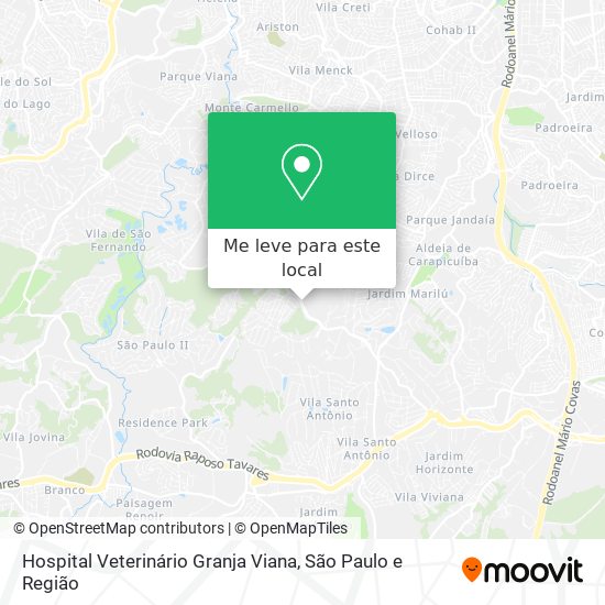 Hospital Veterinário Granja Viana mapa