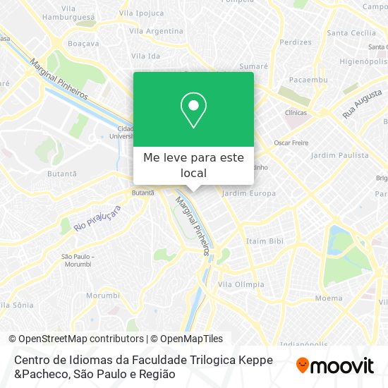 Centro de Idiomas da Faculdade Trilogica Keppe &Pacheco mapa