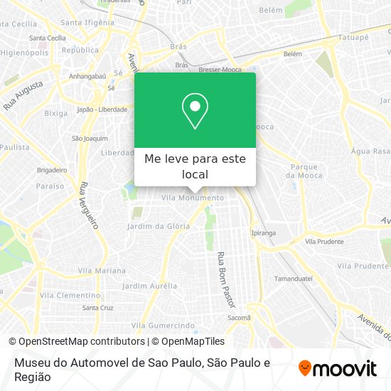 Museu do Automovel de Sao Paulo mapa