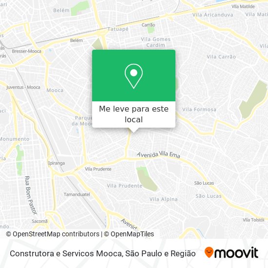 Construtora e Servicos Mooca mapa