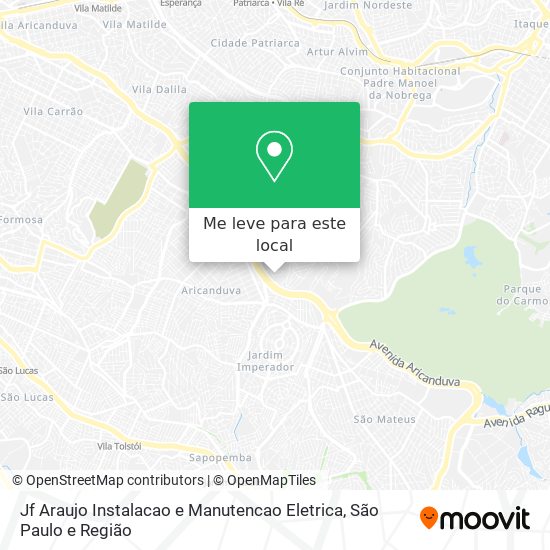 Jf Araujo Instalacao e Manutencao Eletrica mapa