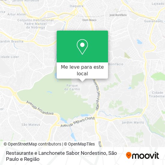 Restaurante e Lanchonete Sabor Nordestino mapa