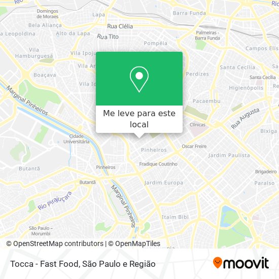 Tocca - Fast Food mapa