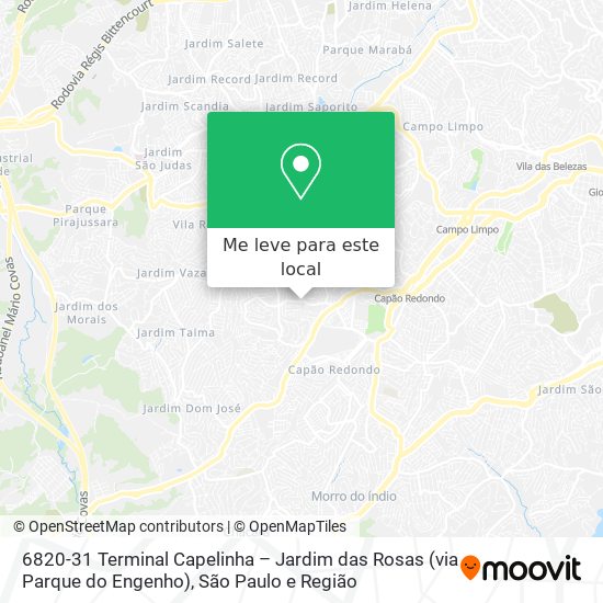 6820-31 Terminal Capelinha – Jardim das Rosas (via Parque do Engenho) mapa
