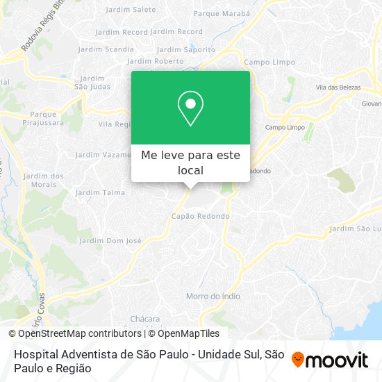 Hospital Adventista de São Paulo - Unidade Sul mapa