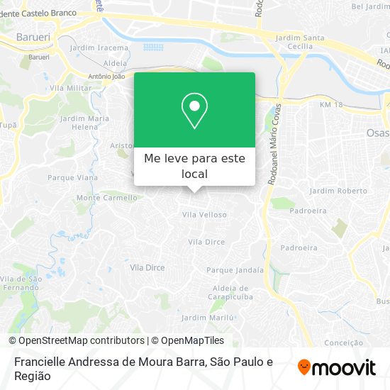 Francielle Andressa de Moura Barra mapa