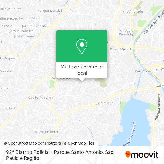 92º Distrito Policial - Parque Santo Antonio mapa